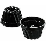 Black, Exoglass Small Kugelhopf / Bundt Cake Mold, 3.75", 6/PK