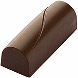 Clear, Polycarbonate Chocolate Molds, 1.25" Half Log W/ Swirl, Sheet Of 24
