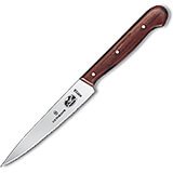 4.75" Utility Knife, Pointed Tip, Serrated Blade, Rosewood Handle