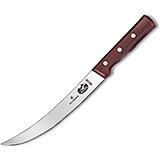 8" Butcher And Breaking Knife, Curved Blade, Rosewood Handle