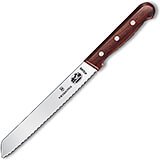 7" Bread Knife, Slant Tip, Serrated Blade, Rosewood Handle