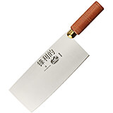 8" x 3" Chinese Cleaver, Curved Blade, Walnut Wood Handle