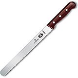 10" Roast Beef Slicer Knife, Serrated Edge, 1.25" Wide, Rosewood Handle
