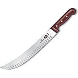 12" Cimeter Knife, Curved Blade, Granton, Rosewood Handle
