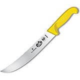 10" Cimeter Knife, Curved Blade, Yellow Fibrox Handle