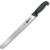 12" Roast Beef Slicer Knife, Serrated Blade, Black Fibrox Handle