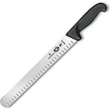 12" Wide Roast Slicer Knife, Granton Blade, Black Fibrox Handle