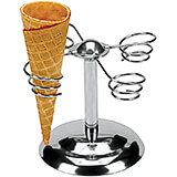 Stainless Steel Ice Cream Cone Holder, Carousel, Holds 4 Cones