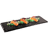 Black, Natural Slate Sushi Tray, L 11-7/8" X W 4-3/4"