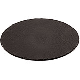 Black, Round Natural Slate Tray, 8-5/8"