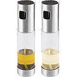 Clear, Glass Oil and Vinegar Atomizers with Stainless Steel Tops, 2/PK