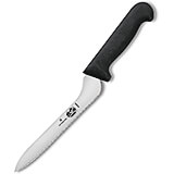 7.5" Offset Bread Knife, Serrated Blade, Black Nylon Handle