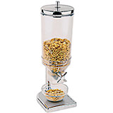 Clear, Polypropylene Single Cereal Dispenser, Stainless Steel Lid and Base