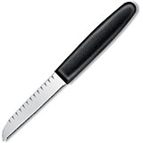 4" Decorating Pastry Knife, Multiple Edge Blade, Black Polypropylene Handle