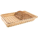 Light Wood Tone, Polyrattan Bread Basket - 1/3 Gn, 4" Deep