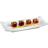 White, Melamine Raised Sushi Tray, 8.88" X 3.88"