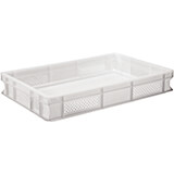 White, Polyethylene Perforated Storage Container / Flatware Rack, Solid Base