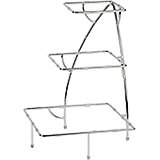 Chrome Steel Three-tier Display Stand for Square Plates, 3 Sizes