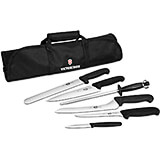 7-piece Culinary Knife Set, 5 Knives, 1 Honing Steel And Knife Roll