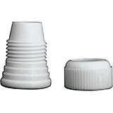 White, Plastic Icing Tip Coupler, Large, 1.75"