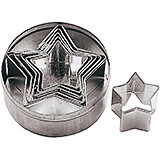 Stainless Steel Star Dough Cutter, Set Of 6 Assorted Pieces