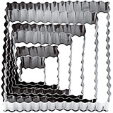 Stainless Steel Square Fluted Cookie Cutters, Set Of 6 Assorted Pieces