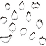 Stainless Steel Fruit Cookie Cutters, Set Of 12 Assorted Pieces
