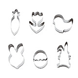 Stainless Steel Easter Cookie Cutters, Set Of 6 Assorted Pieces