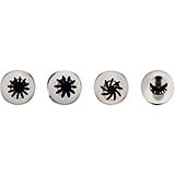Stainless Steel 4 Piece Decorating Icing Tips, Flowers