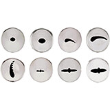 Stainless Steel 8 Piece Decorating Icing Tips, Open Hole and Tear Shaped