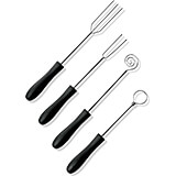 Black, Stainless Steel Set Of 4 Chocolate Dipping Tools