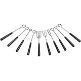 Black, Stainless Steel Set Of 10 Chocolate Dipping Tools