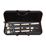 Beechwood, Stainless Steel Set Of 4 Ice Carving Tools W/ Case, Beech Wood Handles
