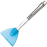 Blue, Silicone Triangular Spatula with Stainless Steel Handle, 10.88" L