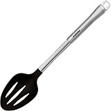 Black, Composite Material Pa+ Perforated Spoon, Stainless Handle, 13.5"