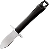 Black, Stainless Steel Oyster Knife Rounded Tip, Plastic Handle