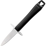Black, Stainless Steel Oyster Knife Pointed Tip, Plastic Handle