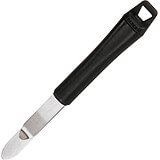 Black, Stainless Steel Pie Pan Knife W/ Guide, Plastic Handle