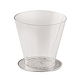 Clear, Plastic Medium Dessert Shooters with Base, Disposable, 4.1 Oz, 100/PK