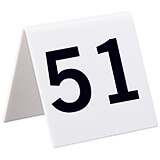White, Acrylic Self Standing Number Cards, Numbers 51-75, 25/PK