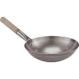 Steel Chinese Wok with Wooden Handle, 12"