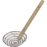 Stainless Steel Asian Style Spider Skimmer, Fine Mesh, Wood Handle 10"