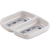 White, Melamine 2 Compartment Soy Sauce Dish