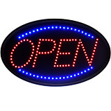 Black, ABS LED Open Sign, Oval, 23" X 14"