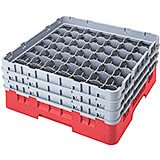 Red, 49 Comp. Glass Rack, Full Size, 3-5/8" H Max.