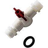 1-Ball Valve, Pipe Adapter, Hose adapter, 1-Flat Rubber Washer