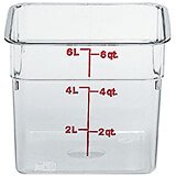 Clear, 6 Qt. CamSquare Food Storage Containers, 6/PK