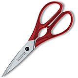 4" Kitchen Utility Shear, With Bottle Opener, Red Polypropylene Handle