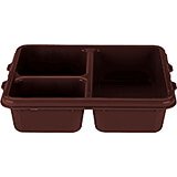 Brown, 3-Compartment, Co-Polymer Meal Delivery Tray, 24/PK