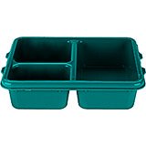 Teal, 3-Compartment, Co-Polymer Meal Delivery Tray, 24/PK
